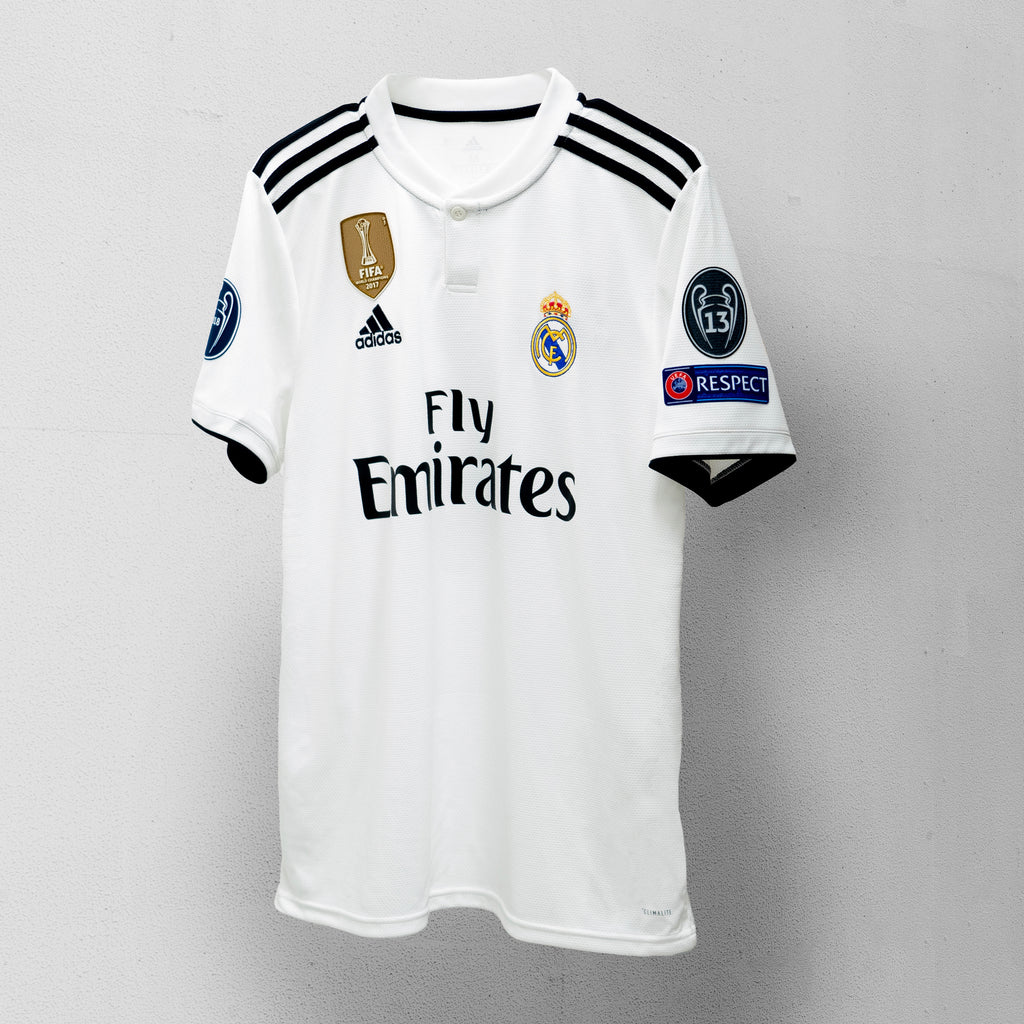 Men's Real Madrid 18/19 Home Jersey - White/Black - DH3372-ADIDAS by Adidas | Available at Niky's Sports