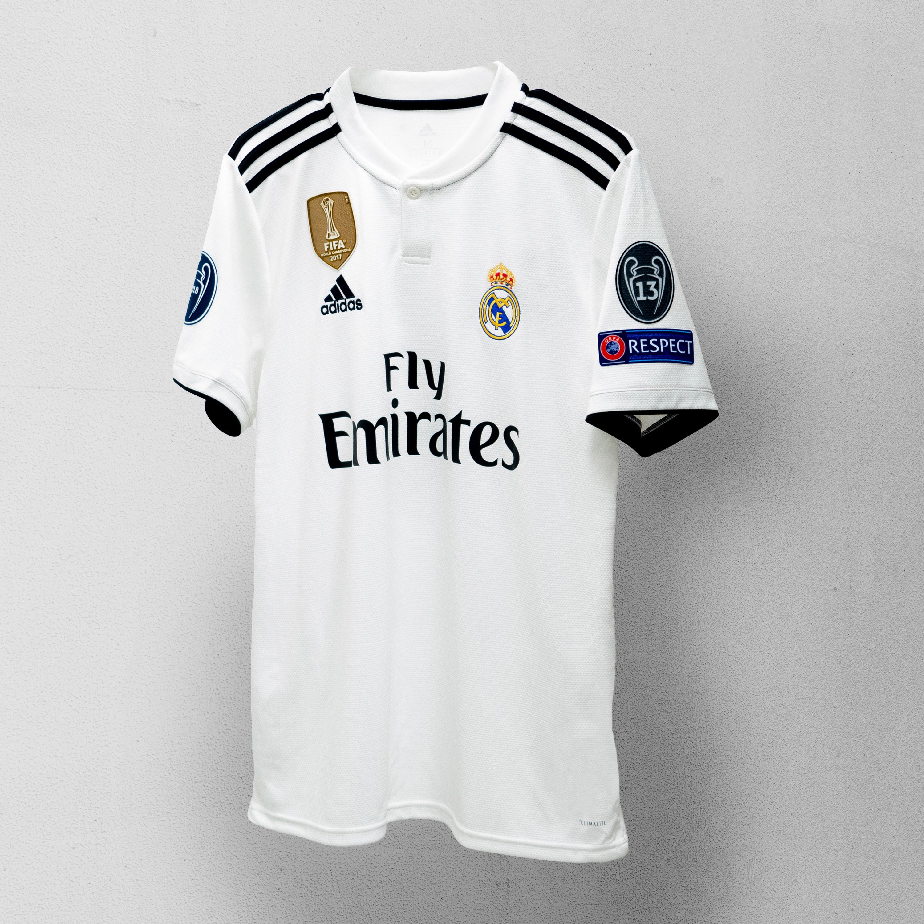 Men's Real Madrid 18/19 Home Jersey - White/Black - DH3372-ADIDAS by Adidas | Available at Niky's Sports
