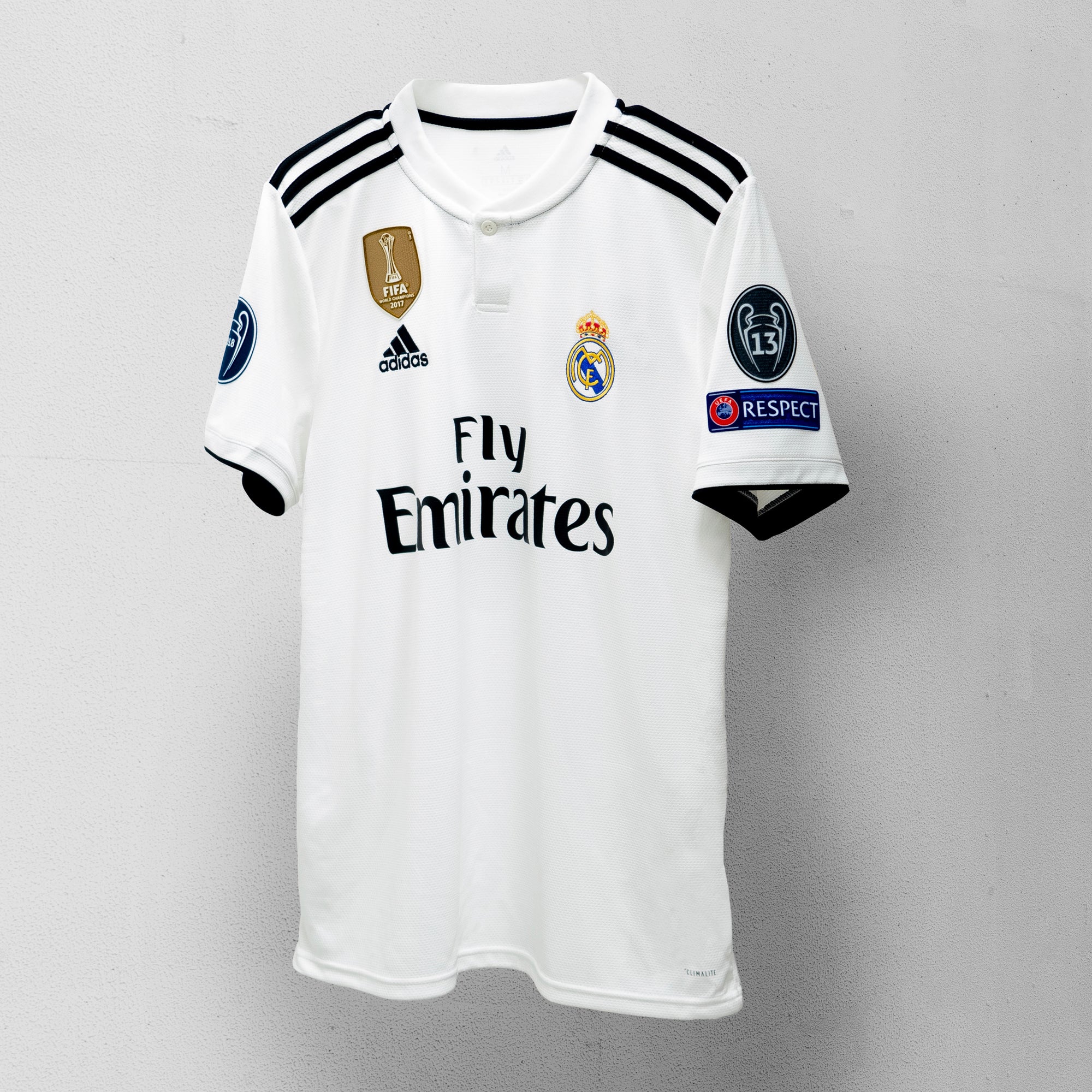 Men's Real Madrid 18/19 Home Jersey - White/Black - DH3372-ADIDAS by Adidas | Available at Niky's Sports