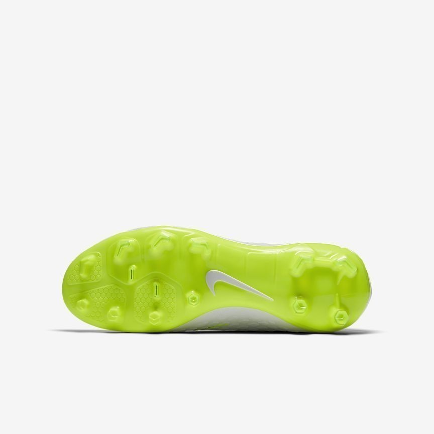 Kid's Hypervenom III Elite Dynamic Fit FG Soccer Cleats - White/Volt/Grey - AJ3791-107-NIKE by Nike | Available at Niky's Sports