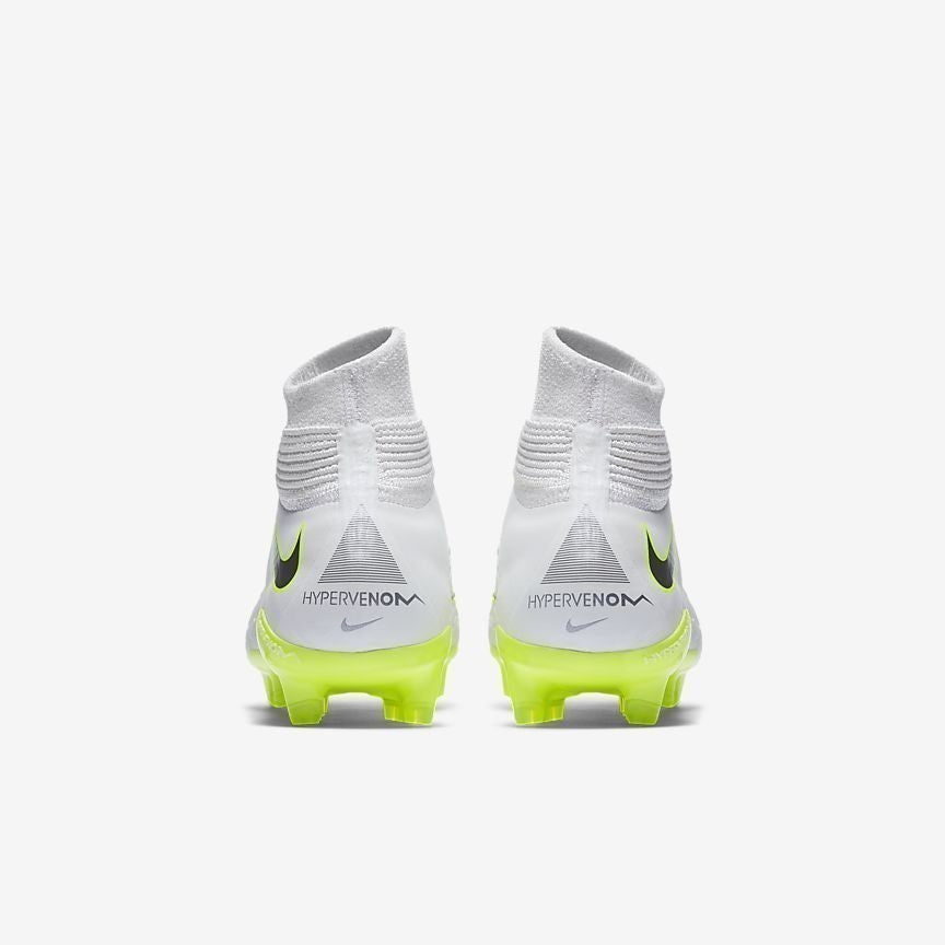 Kid's Hypervenom III Elite Dynamic Fit FG Soccer Cleats - White/Volt/Grey - AJ3791-107-NIKE by Nike | Available at Niky's Sports