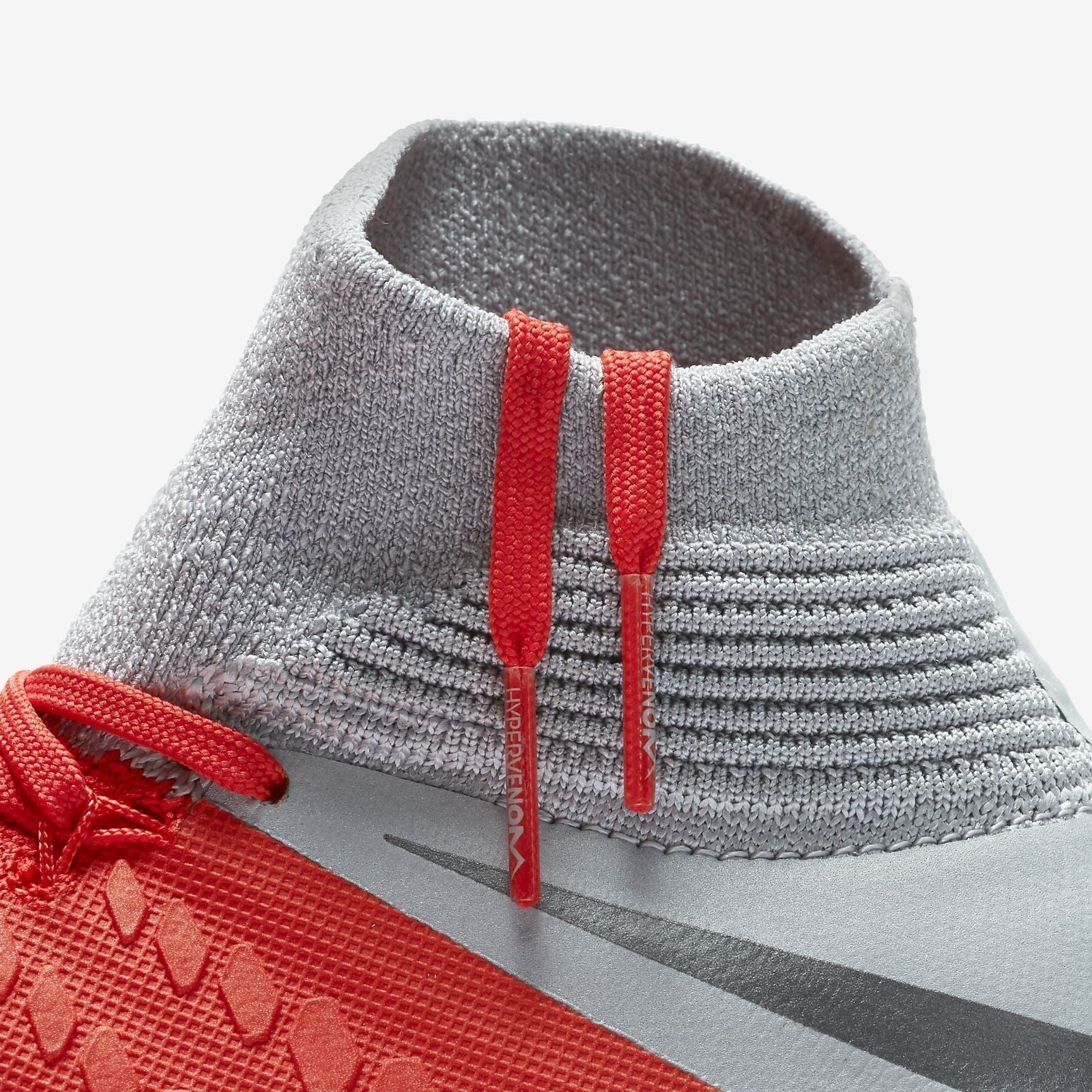 Kid's Hypervenom 3 Elite DF FG Soccer Cleats - Crimson/Grey/Silver