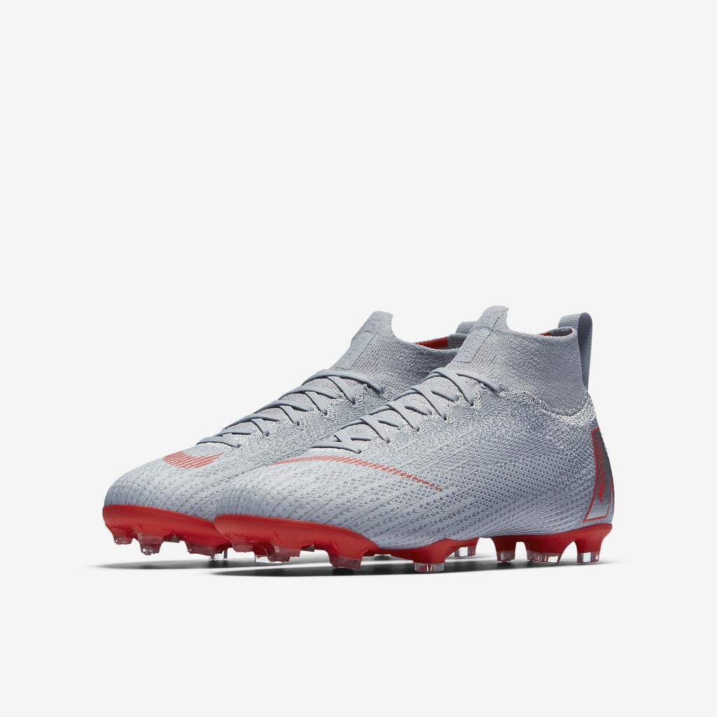 Kid's Superfly 360 Elite FG Soccer Cleats - Grey/Platinum/Silver - AH7340-060-NIKE by Nike | Available at Niky's Sports