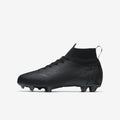 Kid's Superfly 6 Elite FG Soccer Cleats - Black/Light Crimson