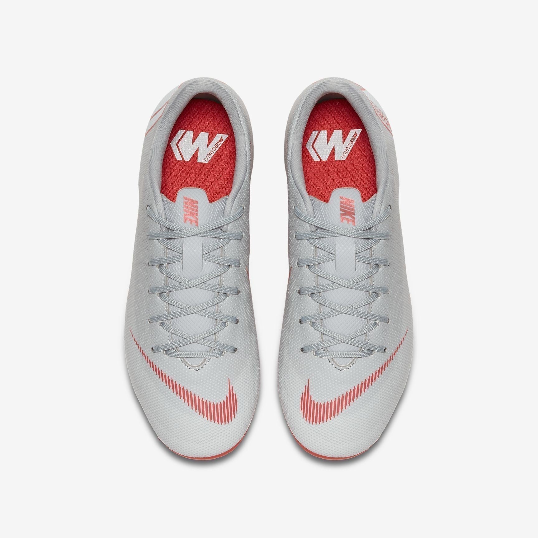 Kid's Vapor 12 Academy MG FG Soccer Cleats - Grey/Platinum/Silver - AH7347-060-NIKE by Nike | Available at Niky's Sports