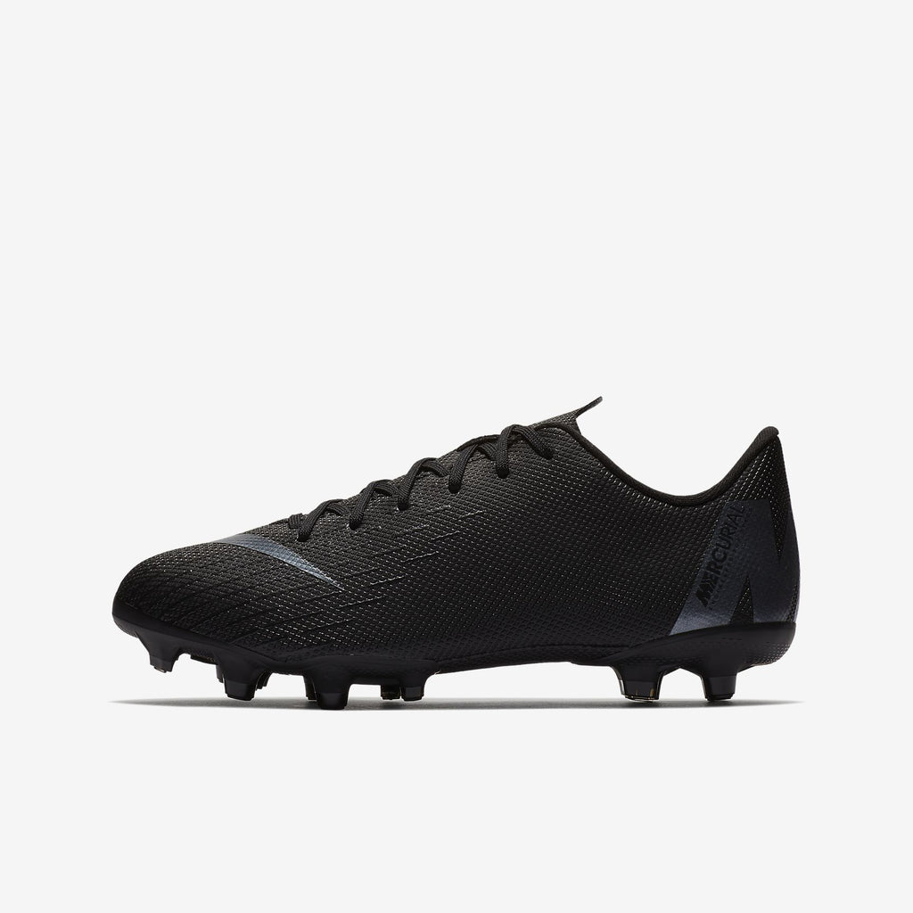 Kid's Mercurial Vapor 12 Academy MG Soccer Cleats - Black/Light Crimson - AH7347-001-NIKE by Nike | Available at Niky's Sports