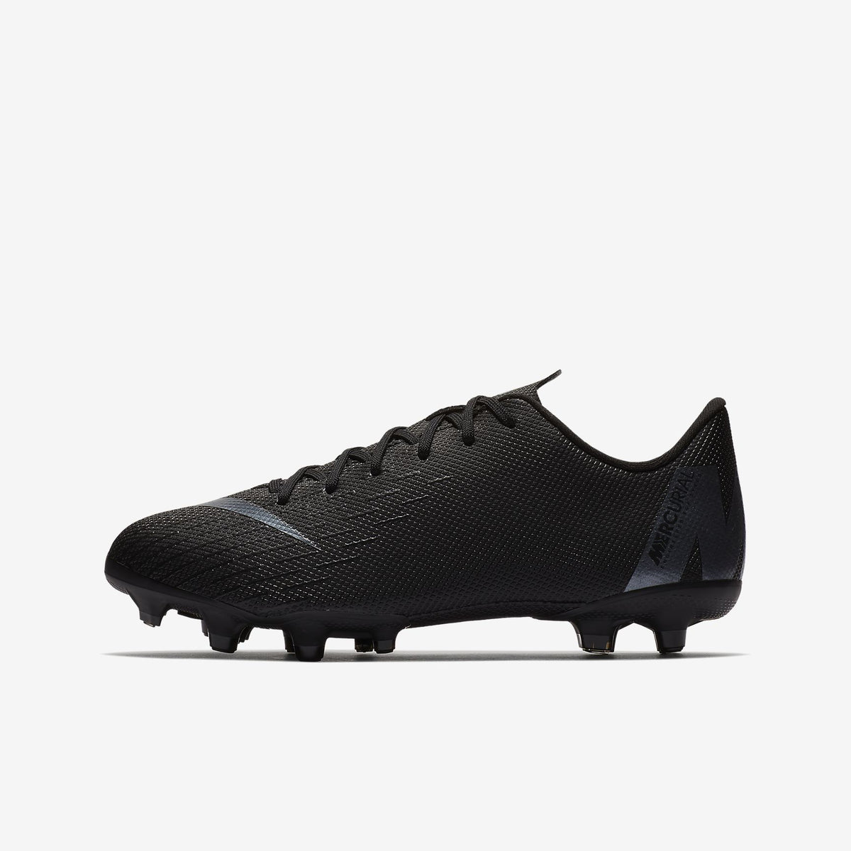Kid&#39;s Mercurial Vapor 12 Academy MG Soccer Cleats - Black/Light Crimson - AH7347-001-NIKE by Nike | Available at Niky&#39;s Sports