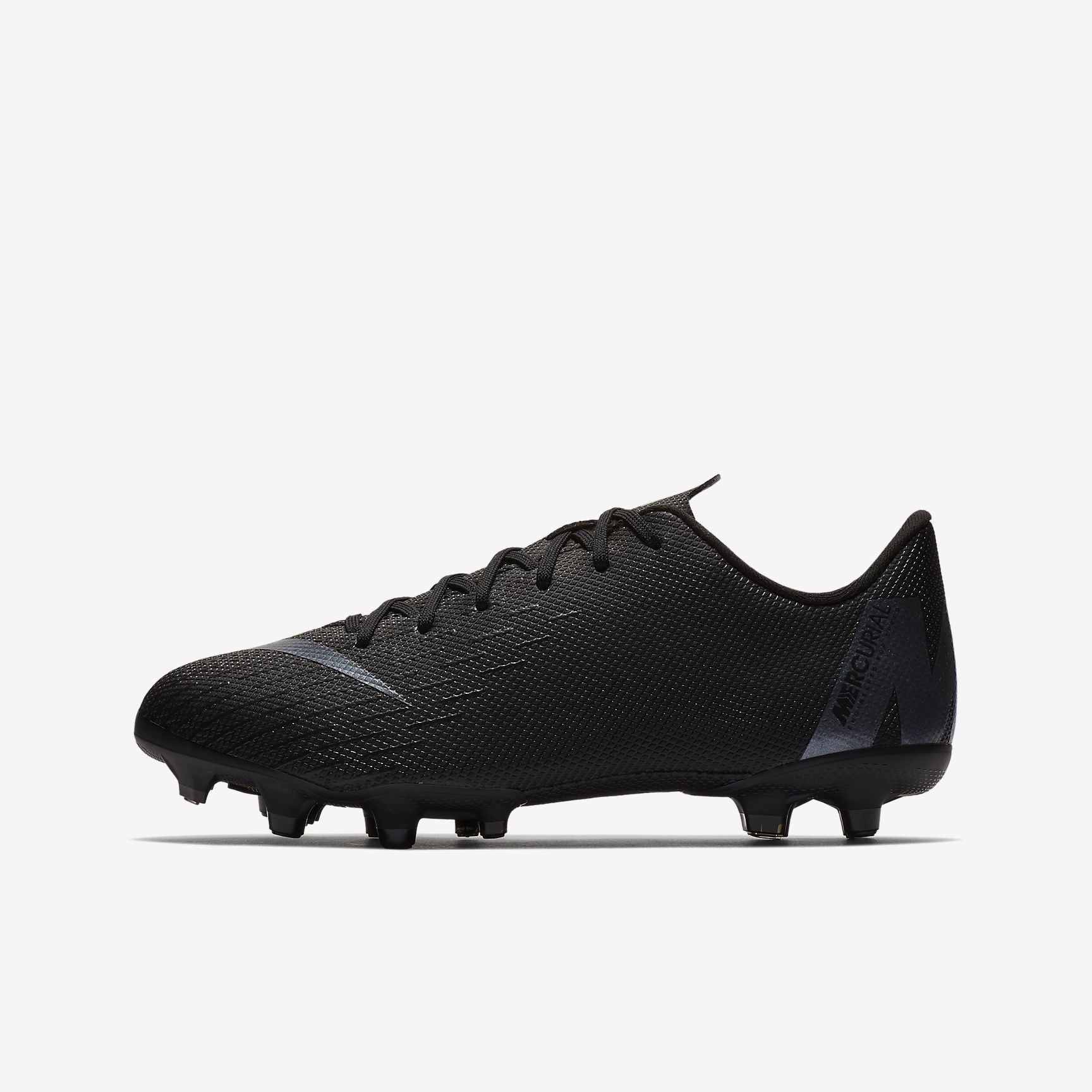 Kid's Mercurial Vapor 12 Academy MG Soccer Cleats - Black/Light Crimson - AH7347-001-NIKE by Nike | Available at Niky's Sports
