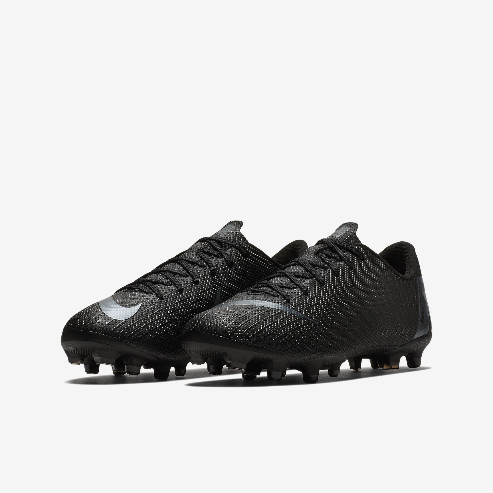 Kid's Mercurial Vapor 12 Academy MG Soccer Cleats - Black/Light Crimson - AH7347-001-NIKE by Nike | Available at Niky's Sports