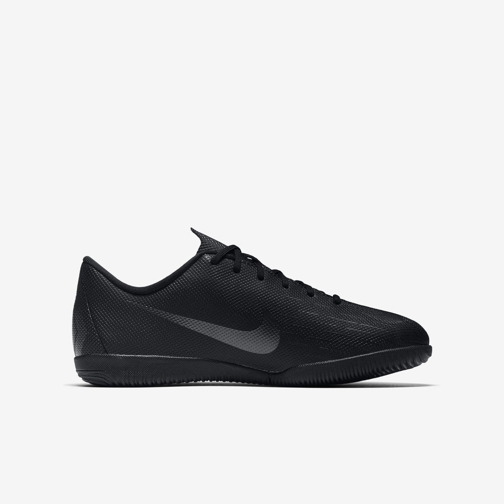 Kid's Vapor 12 Academy Indoor Soccer Shoes - Black/Light Crimson - AJ3101-001-NIKE by Nike | Available at Niky's Sports