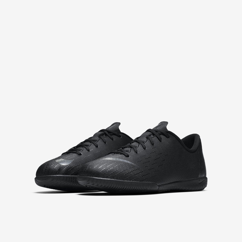Kid's Vapor 12 Academy Indoor Soccer Shoes - Black/Light Crimson - AJ3101-001-NIKE by Nike | Available at Niky's Sports