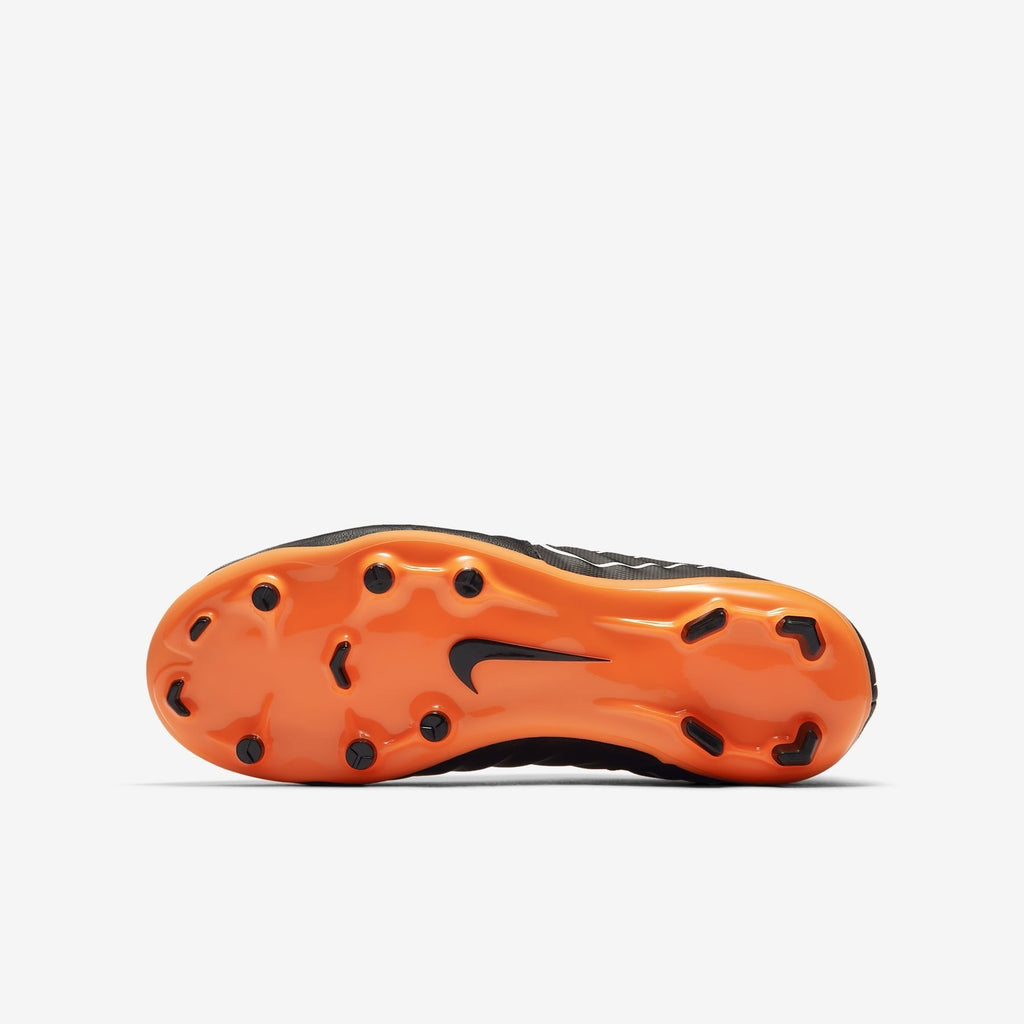 Kid's Legend 7 Academy FG Soccer Cleats - Black/Black/White/Total Orange - AH7254-080-NIKE by Nike | Available at Niky's Sports
