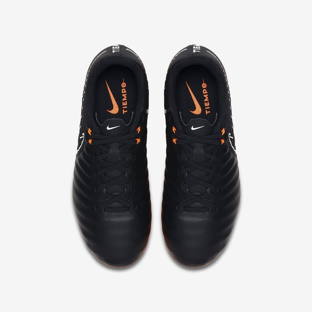 Kid's Legend 7 Academy FG Soccer Cleats - Black/Black/White/Total Orange - AH7254-080-NIKE by Nike | Available at Niky's Sports