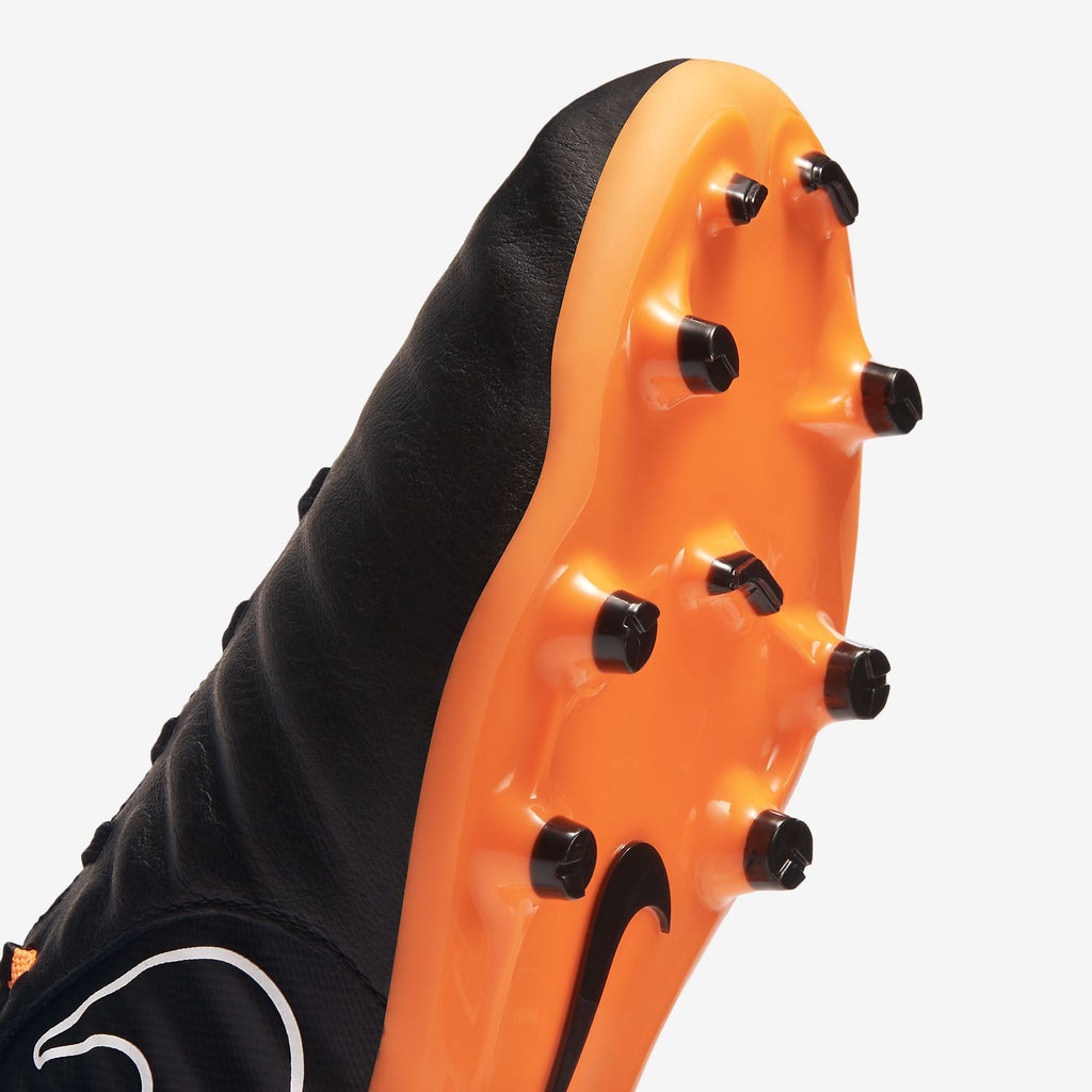 Kid's Legend 7 Academy FG Soccer Cleats - Black/Black/White/Total Orange - AH7254-080-NIKE by Nike | Available at Niky's Sports