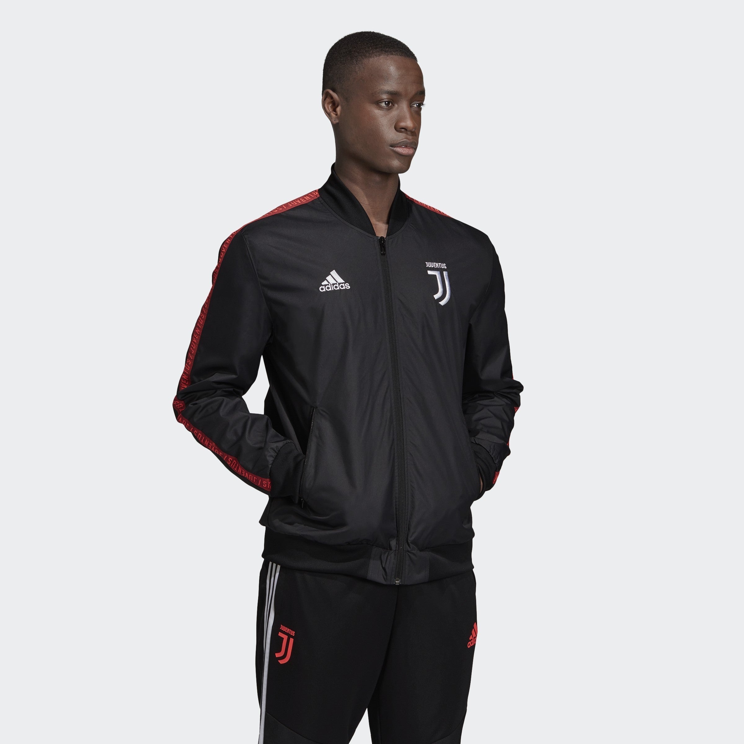 Men's Juventus Anthem Jacket - Black/Turbo
