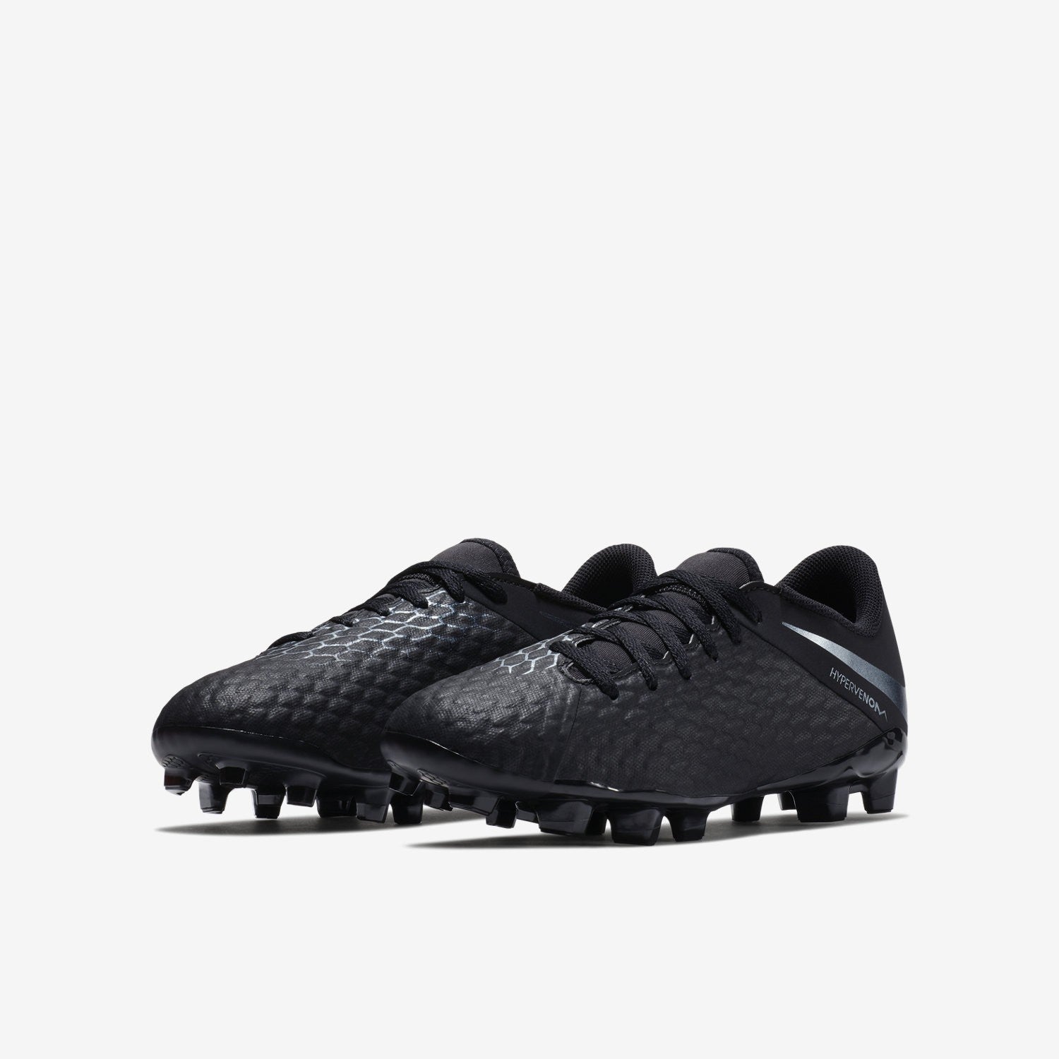 Kid's Hypervenom Phantom 3 Academy FG Soccer Cleats - Black/Light Crimson - AJ4119-001-NIKE by Nike | Available at Niky's Sports