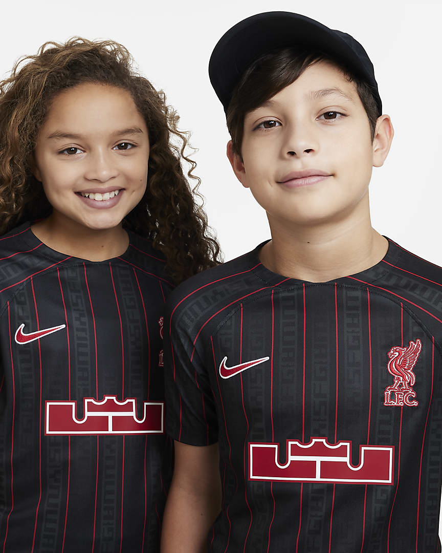Nike LeBron x Liverpool FC Big Kids' Dri-FIT Stadium Soccer Jersey