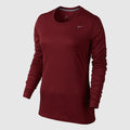 Women's Legend Long Sleeve - Burgundy - 453182-610-NIKE by Nike | Available at Niky's Sports