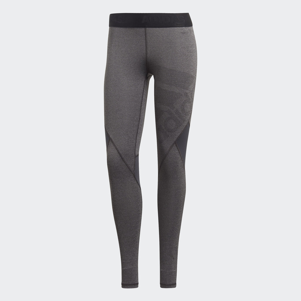 Women's Alphaskin Sport Training Leggings - Dark Grey Heather/Black - DX3664-ADIDAS by Adidas | Available at Niky's Sports