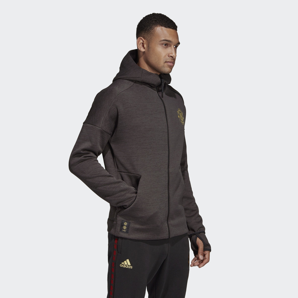 Men's Manchester United Z.N.E. Jacket - Carbon - DZ0456-ADIDAS by Adidas | Available at Niky's Sports
