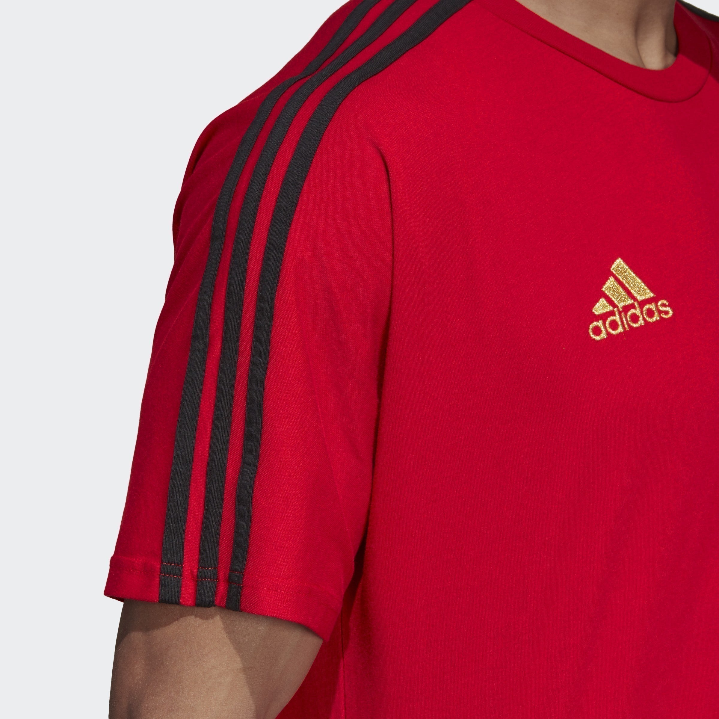 Men's Manchester United Chinese New Year T-Shirt - Real Red - DZ0459-ADIDAS by Adidas | Available at Niky's Sports