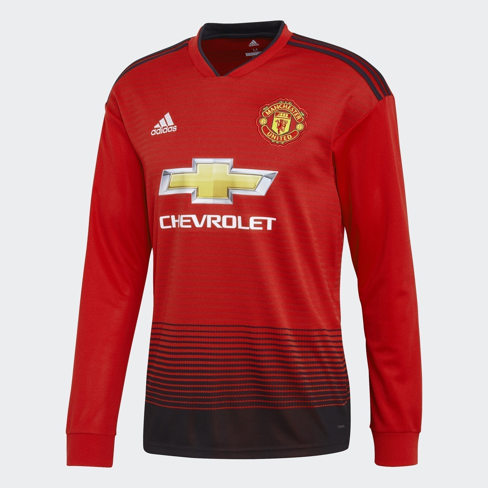 Men's Manchester United Longsleeve Home Jersey - Real Red/Black