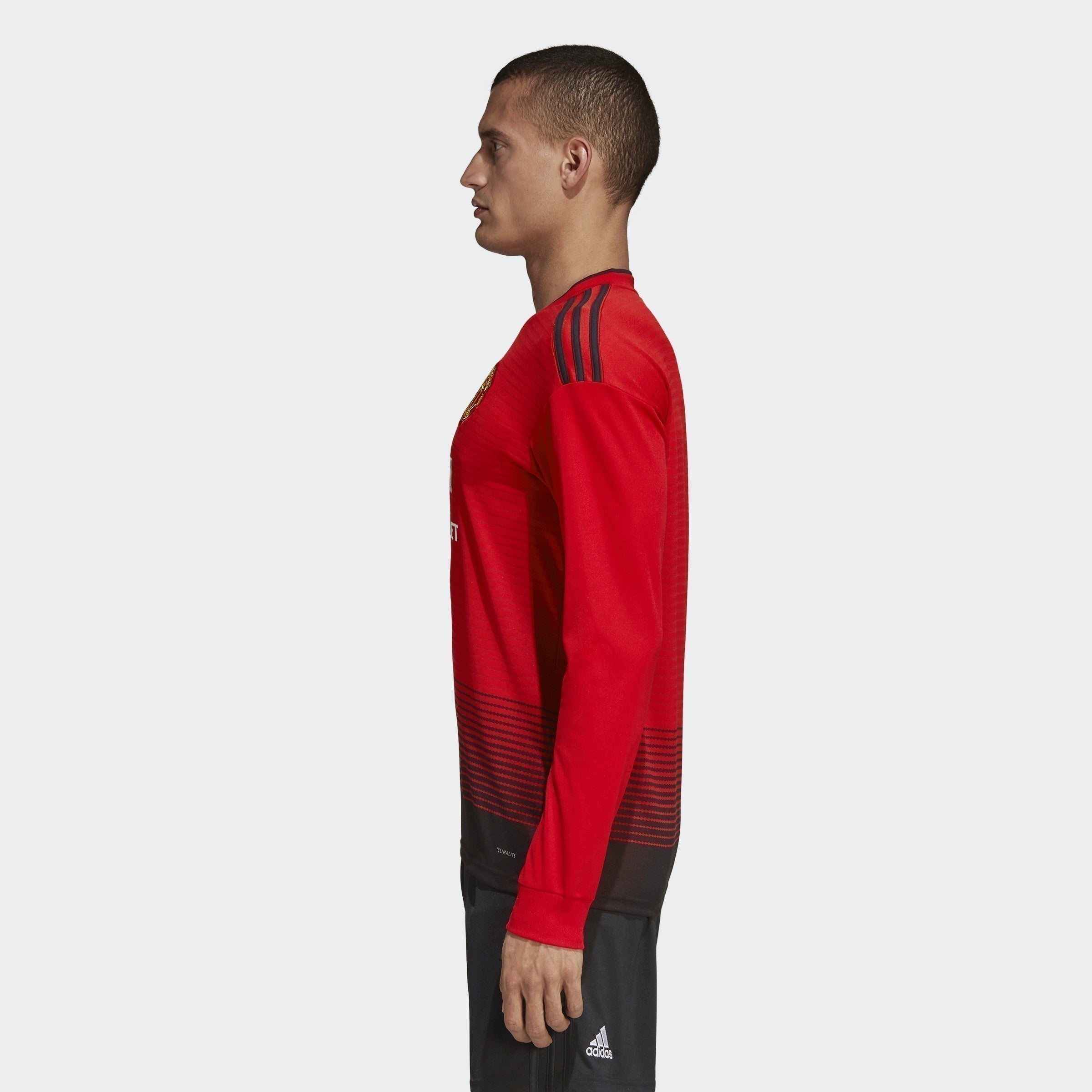 Men's Manchester United Longsleeve Home Jersey - Real Red/Black - CG0047-ADIDAS by Adidas | Available at Niky's Sports
