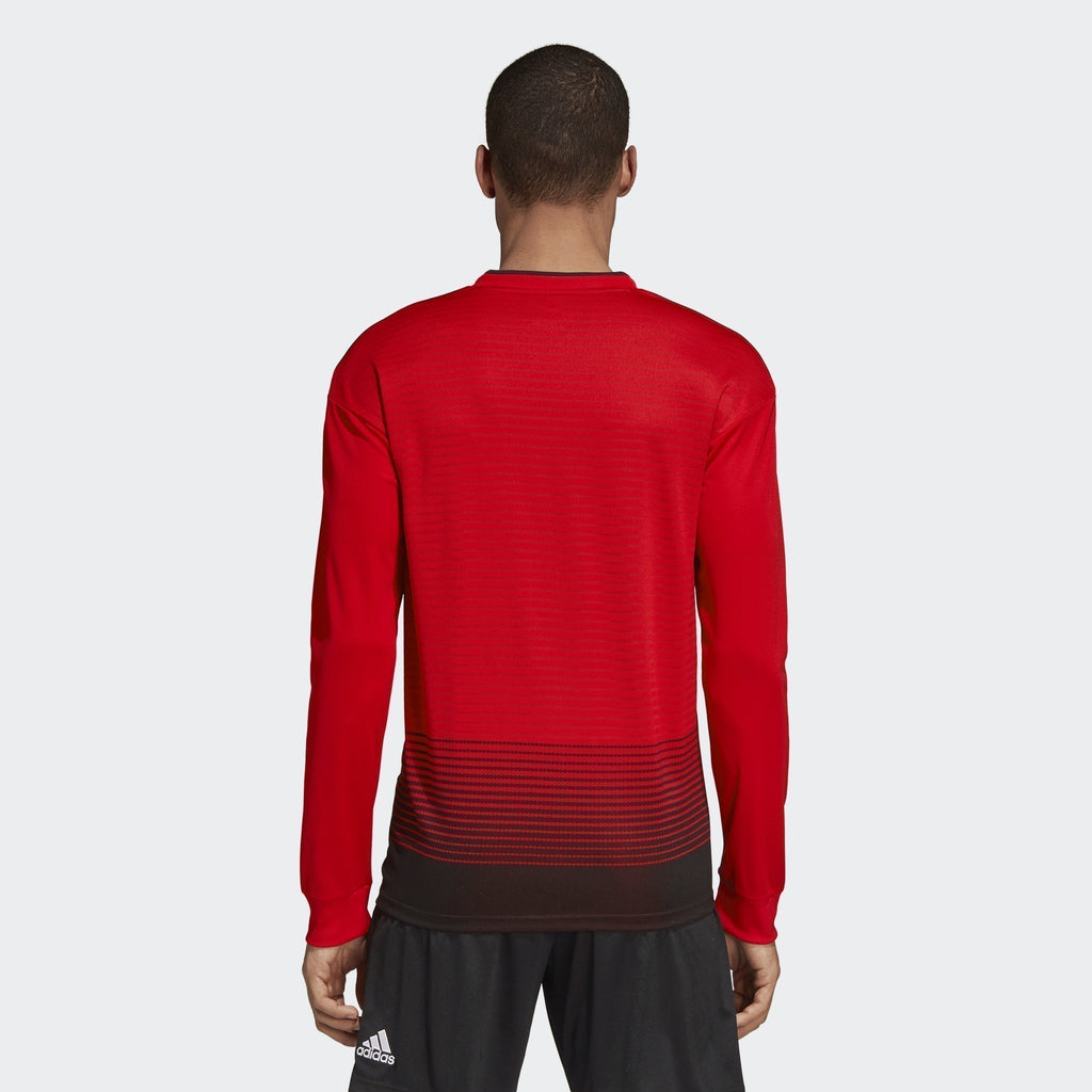 Men's Manchester United Longsleeve Home Jersey - Real Red/Black - CG0047-ADIDAS by Adidas | Available at Niky's Sports