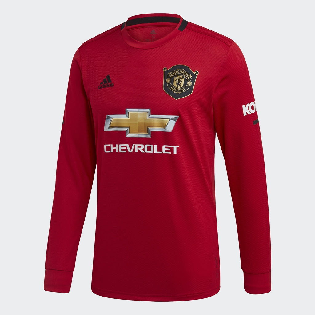 Men's Manchester United Home LS Jersey - Real Red - DX8954-ADIDAS by Adidas | Available at Niky's Sports