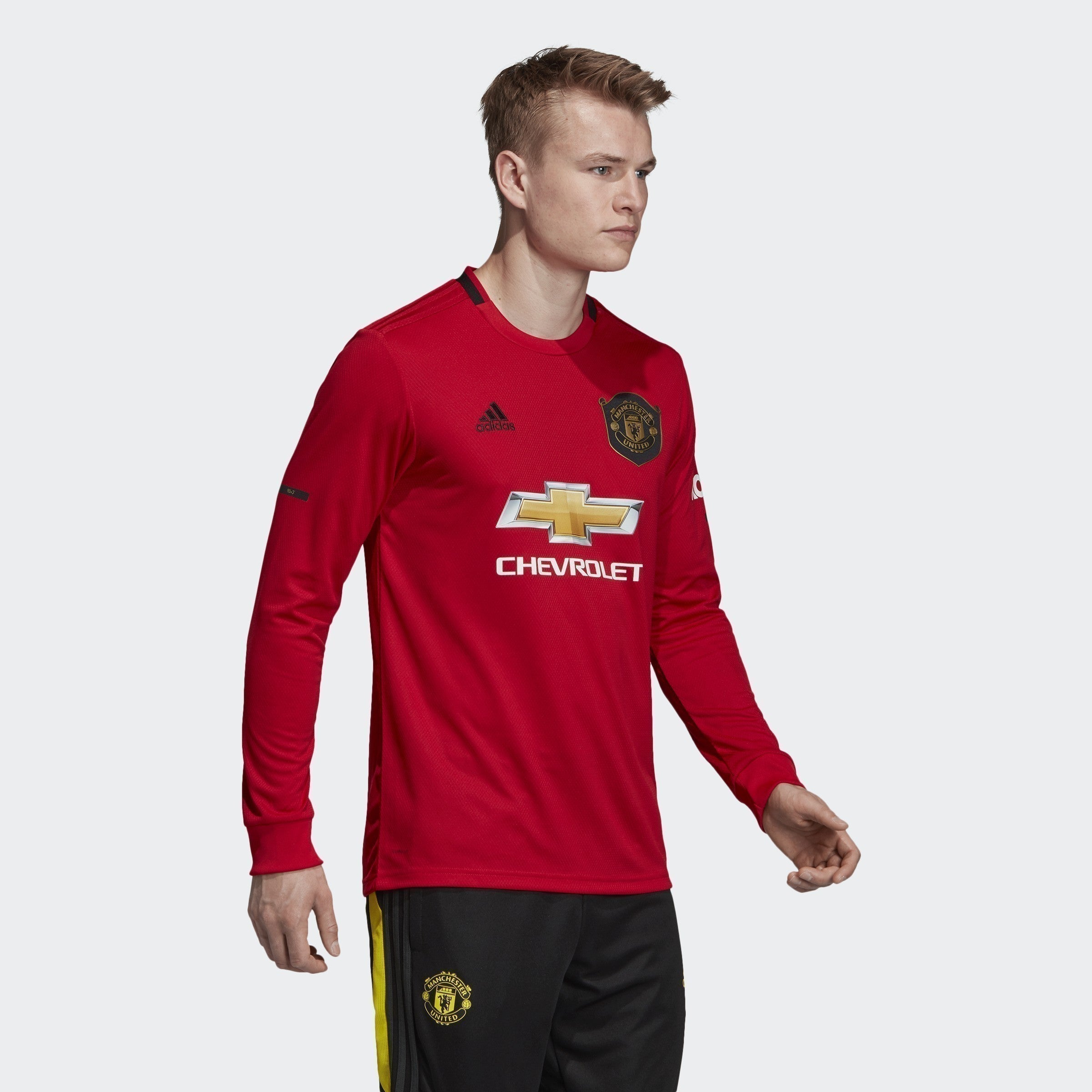 Men's Manchester United Home LS Jersey - Real Red - DX8954-ADIDAS by Adidas | Available at Niky's Sports