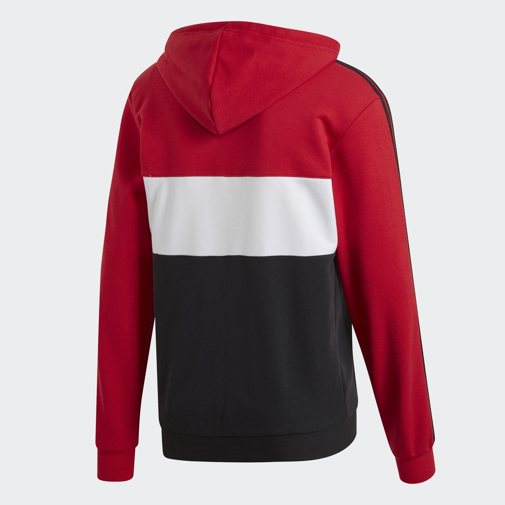 Men's Manchester United Hoodie - Real Red/White/Black - DX9084-ADIDAS by Adidas | Available at Niky's Sports