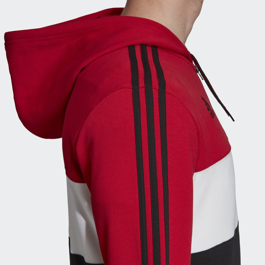 Men's Manchester United Hoodie - Real Red/White/Black - DX9084-ADIDAS by Adidas | Available at Niky's Sports