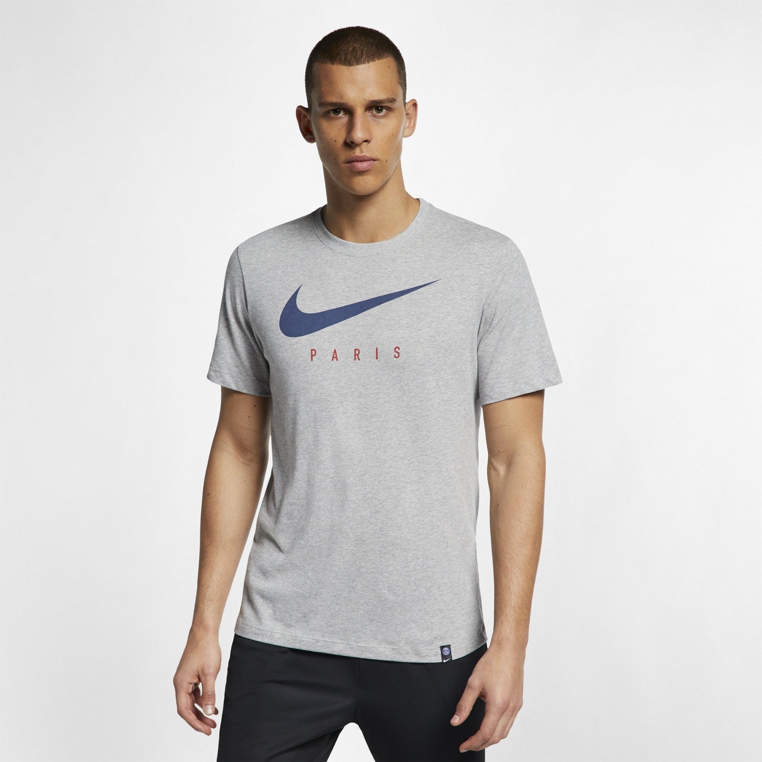 Men's Paris Saint-Germain Dri-FIT T-Shirt - Heather Grey - AQ7547-063-NIKE by Nike | Available at Niky's Sports