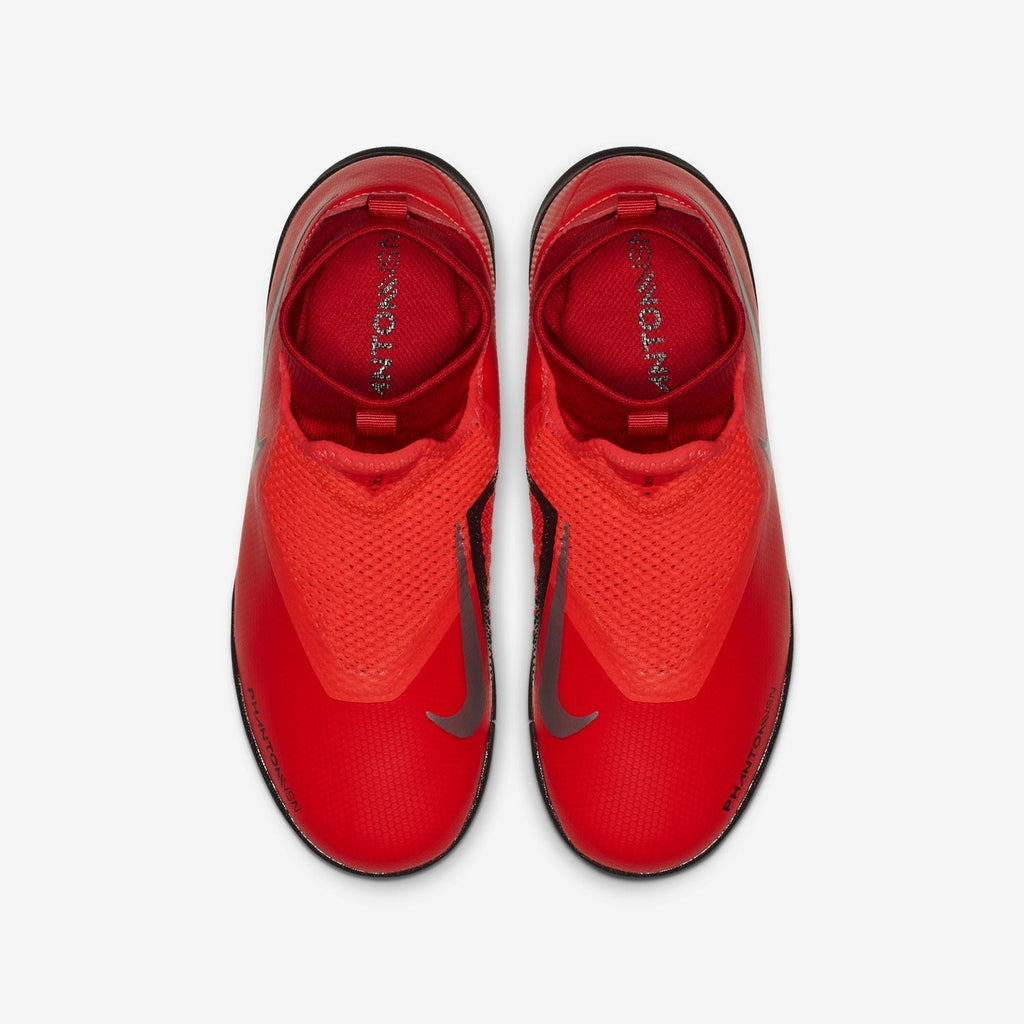Kid's PhantomVSN Academy DF TF Soccer Shoes - Bright Crimson/Gym Red/Black/Metallic Silver - AO3292-600-NIKE by Nike | Available at Niky's Sports