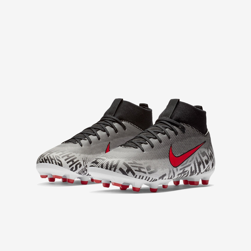 Kid's Neymar Jr. Superfly 6 Academy MG Soccer Cleats - White/Black/Challenge Red - AO2895-170-NIKE by Nike | Available at Niky's Sports