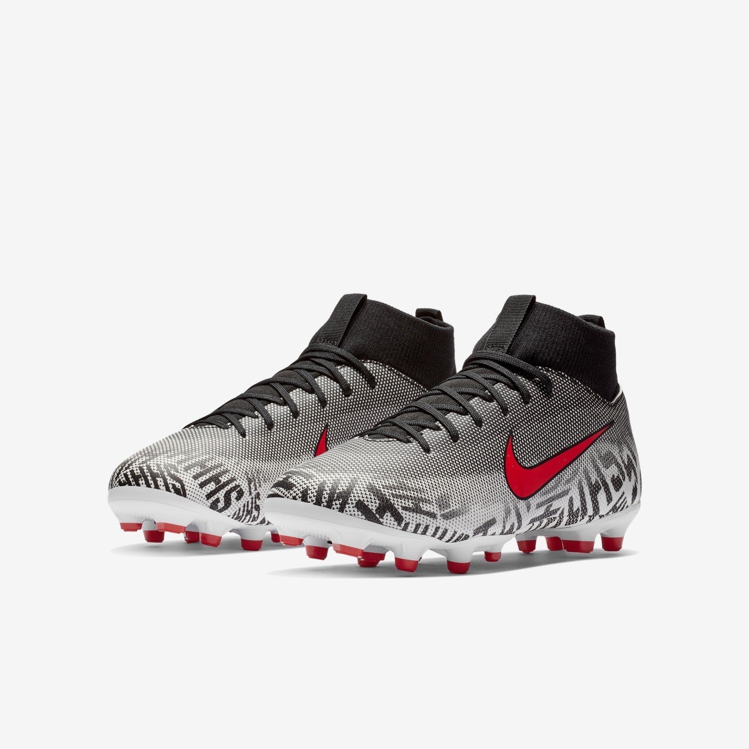 Kid's Neymar Jr. Superfly 6 Academy MG Soccer Cleats - White/Black/Challenge Red - AO2895-170-NIKE by Nike | Available at Niky's Sports