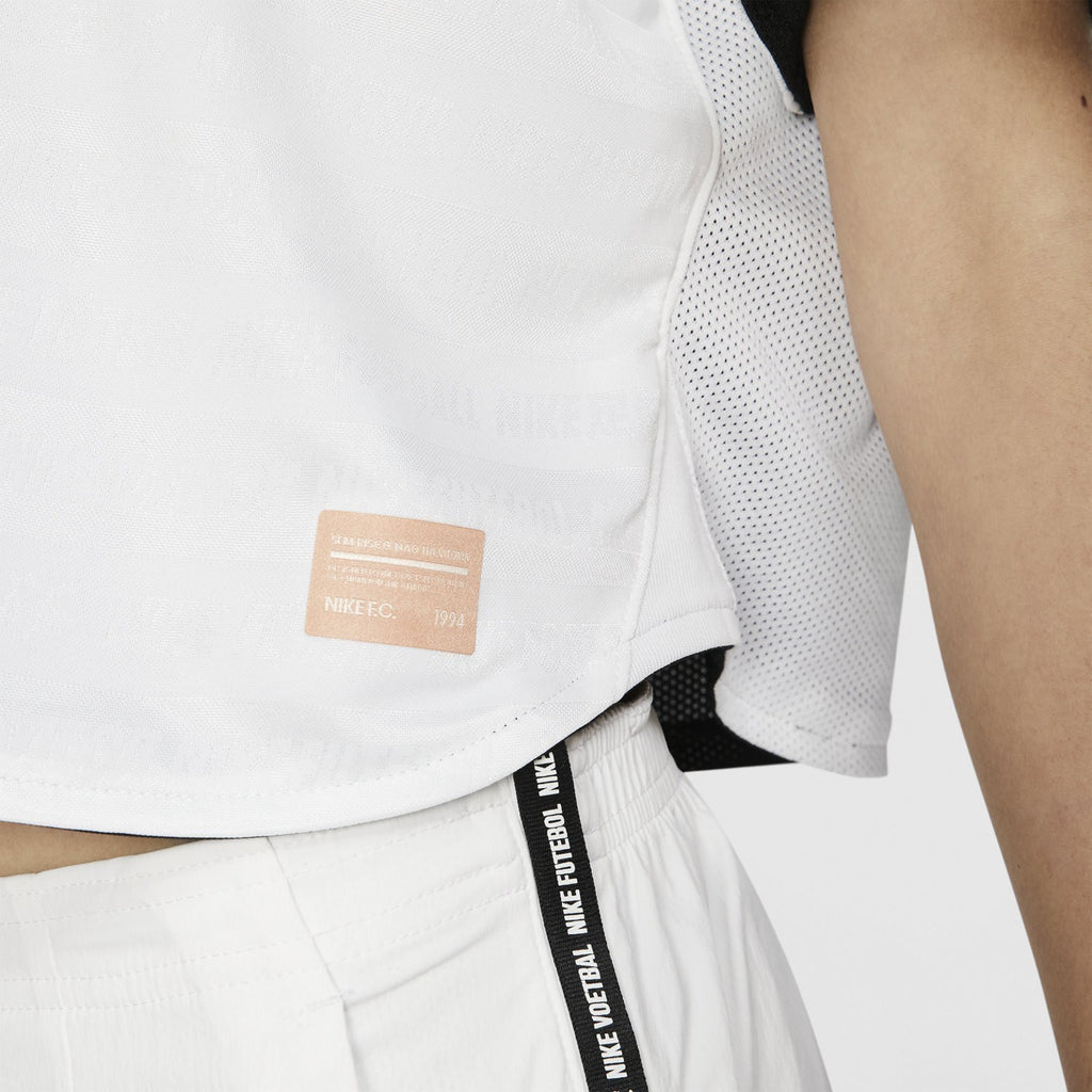 F.C. Dri-FIT Short-Sleeve Crop Top - Black/White