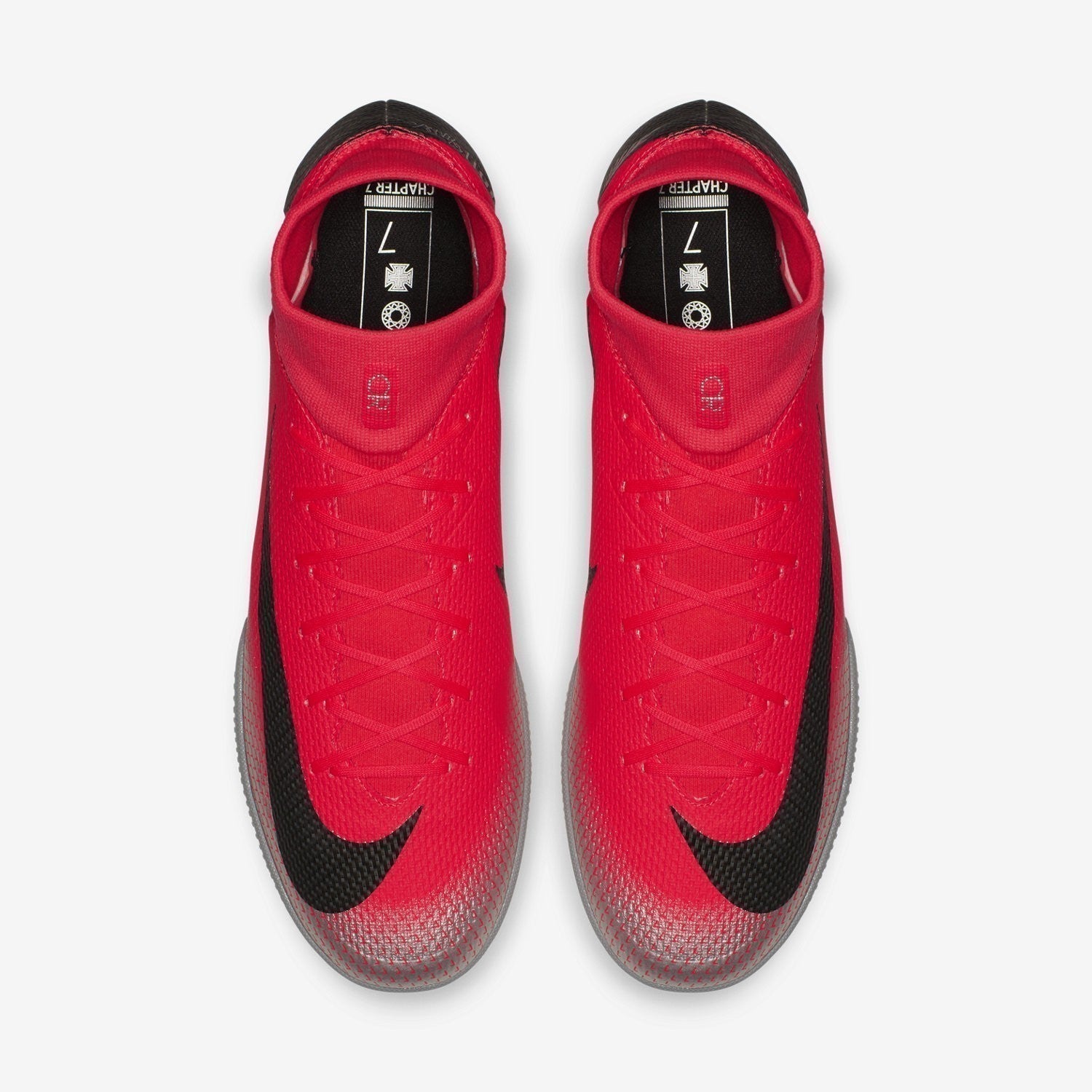 CR7 MercurialX Superfly 6 Academy IN Soccer Shoes - BCrimson/Chrome/Dark Grey/Black - AJ3567-600-NIKE by Nike | Available at Niky's Sports