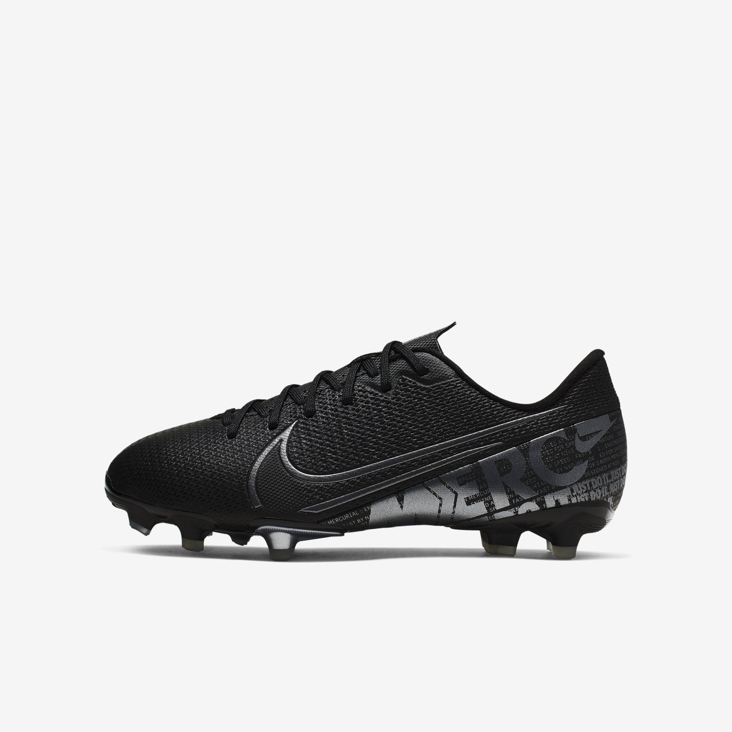 Kid's Vapor 13 Academy Firm Ground Cleats - Black - AT8123-001-NIKE by Nike | Available at Niky's Sports