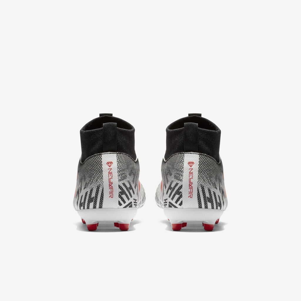 Kid's Neymar Jr. Superfly 6 Academy MG Soccer Cleats - White/Black/Challenge Red - AO2895-170-NIKE by Nike | Available at Niky's Sports