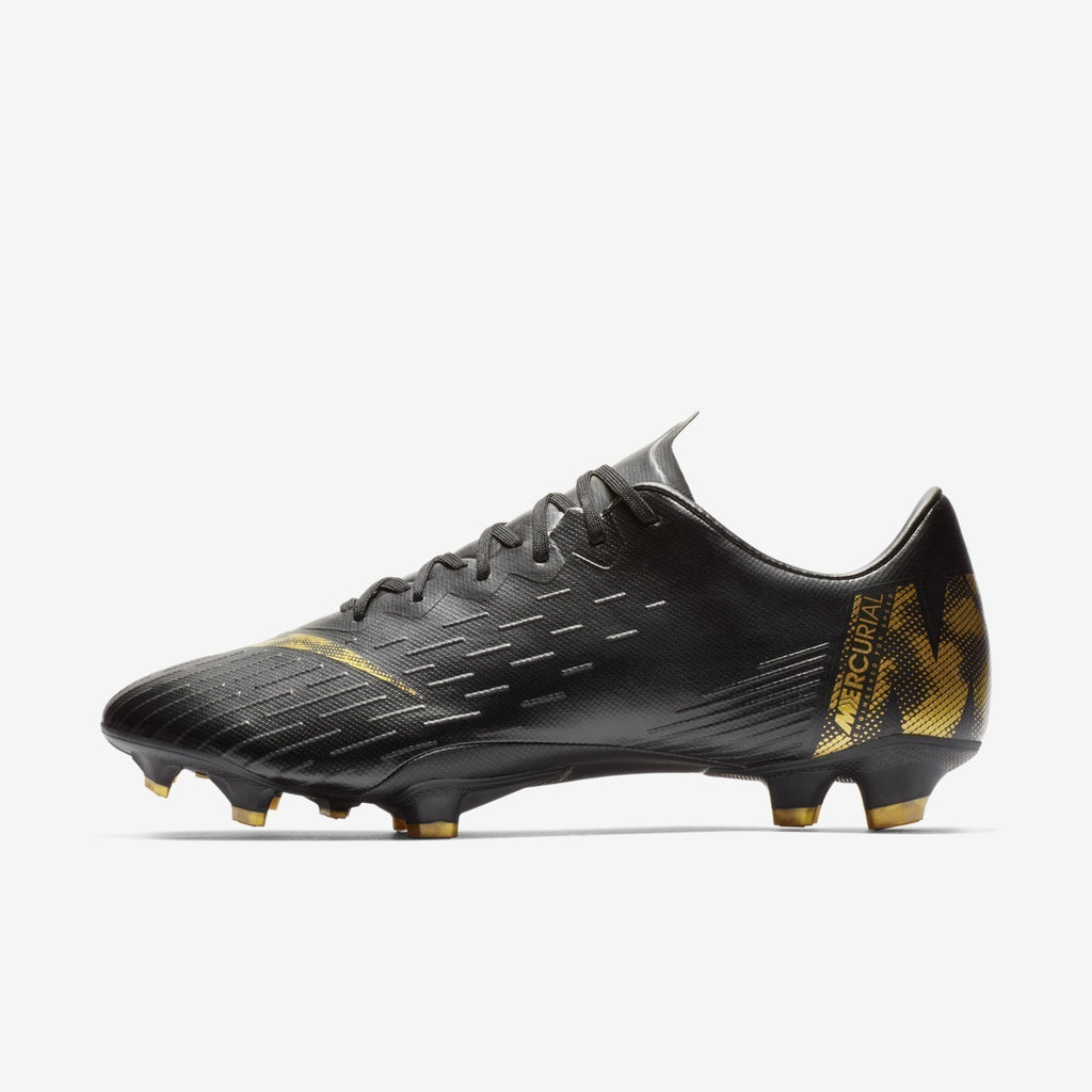 Men's Vapor 12 Pro FG Soccer Cleats - Black/Metallic Vivid Gold - AH7382-077-NIKE by Nike | Available at Niky's Sports
