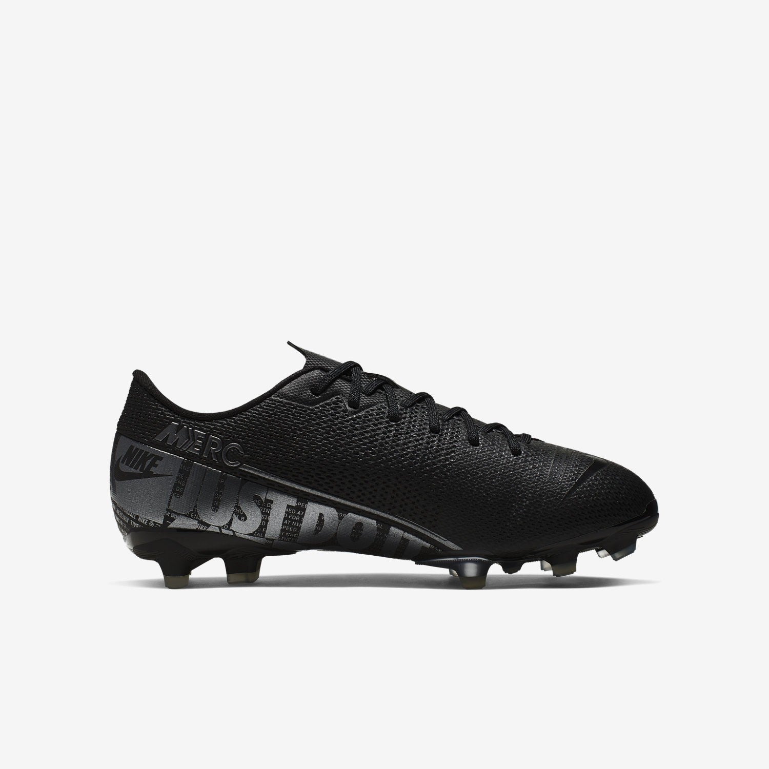 Kid's Vapor 13 Academy Firm Ground Cleats - Black - AT8123-001-NIKE by Nike | Available at Niky's Sports