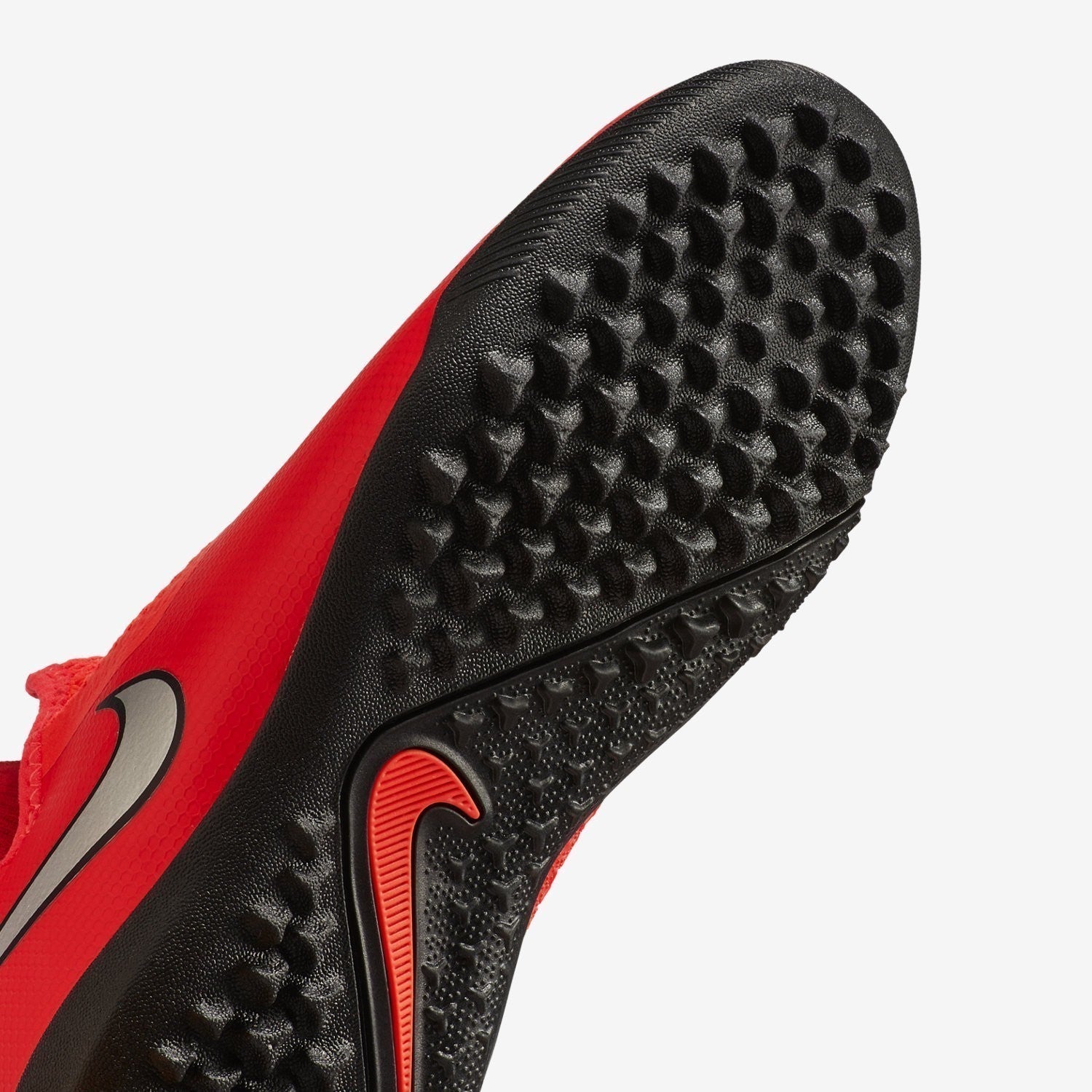Kid's PhantomVSN Academy DF TF Soccer Shoes - Bright Crimson/Gym Red/Black/Metallic Silver