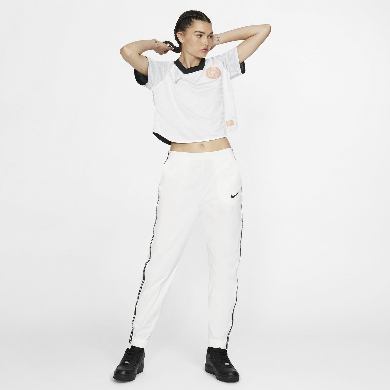 F.C. Dri-FIT Short-Sleeve Crop Top - Black/White