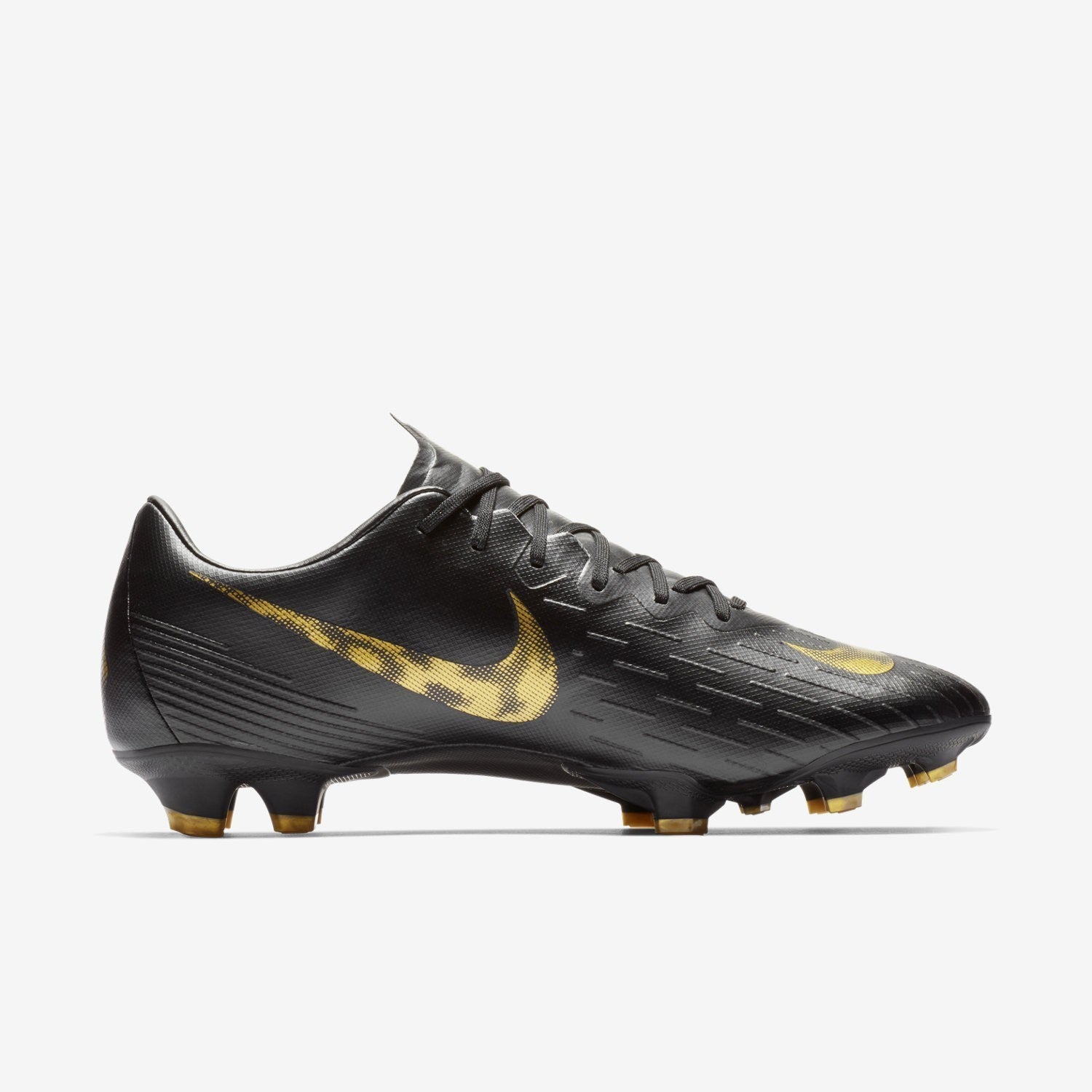 Men's Vapor 12 Pro FG Soccer Cleats - Black/Metallic Vivid Gold - AH7382-077-NIKE by Nike | Available at Niky's Sports