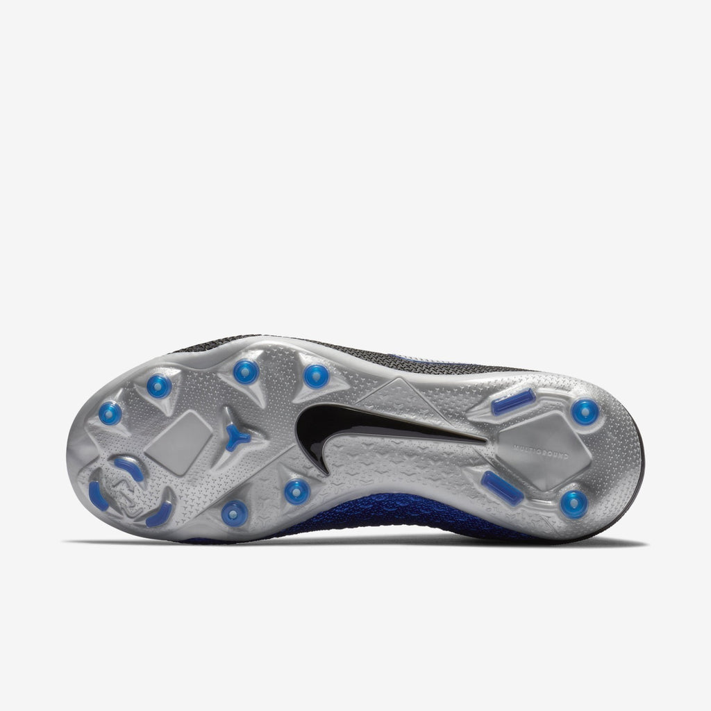 Kid's Phantom Vision Elite DF MG Soccer Cleats - Black/Racer Blue/Metallic Silver - AO3289-004-NIKE by Nike | Available at Niky's Sports