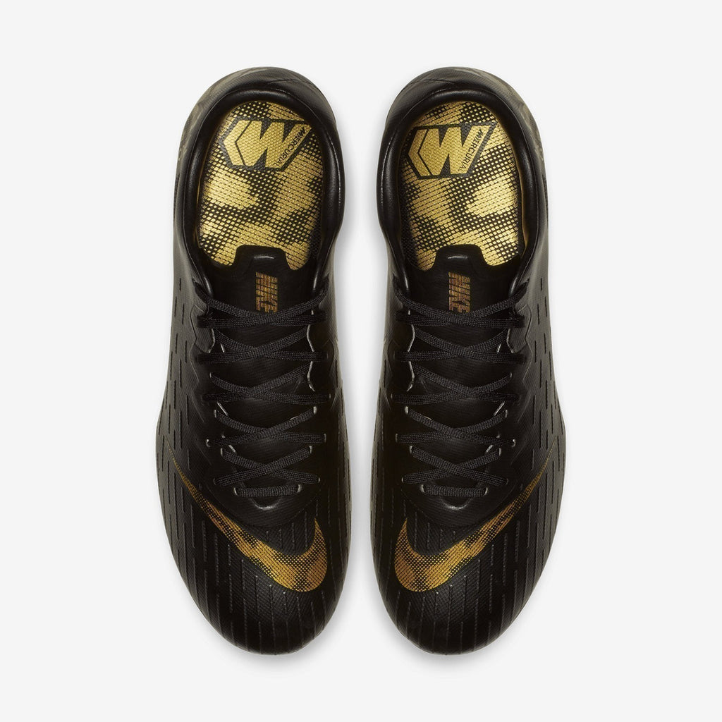 Men's Vapor 12 Pro FG Soccer Cleats - Black/Metallic Vivid Gold - AH7382-077-NIKE by Nike | Available at Niky's Sports