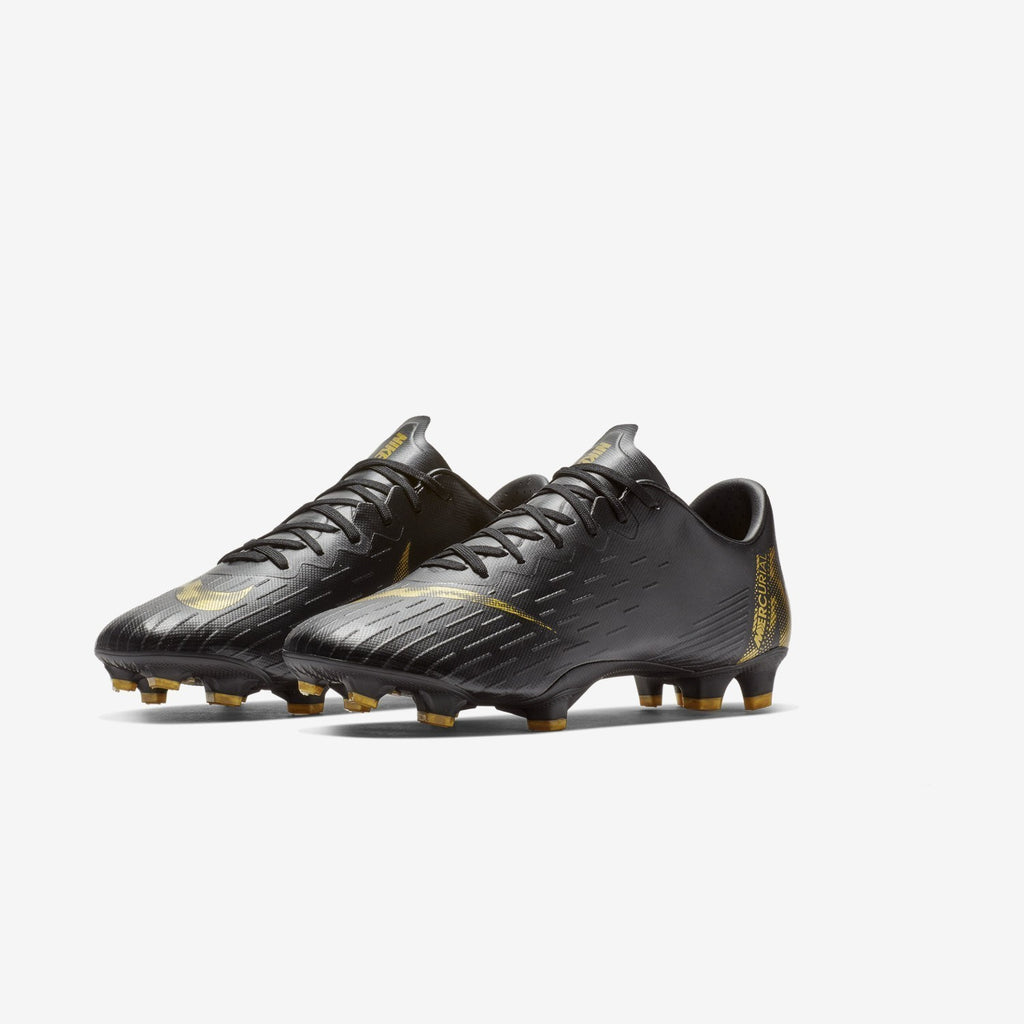 Men's Vapor 12 Pro FG Soccer Cleats - Black/Metallic Vivid Gold - AH7382-077-NIKE by Nike | Available at Niky's Sports