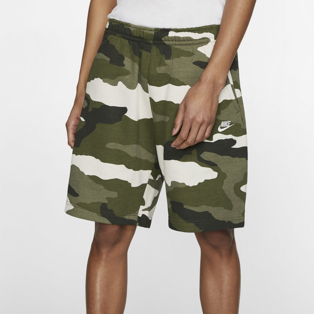 Men's Sportswear Club Fleece Shorts - Medium Olive/Medium Olive/Summit White - CJ9931-222-NIKE by Nike | Available at Niky's Sports
