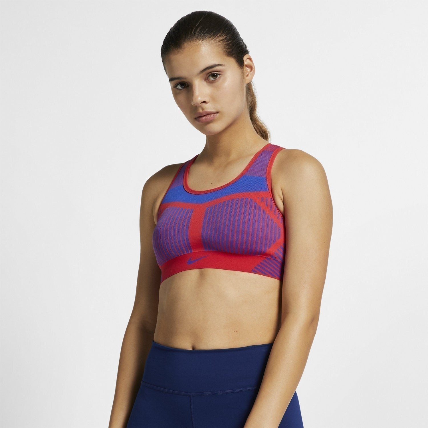 Women's Fenom Flyknit Sports Bra - Red/Blue - AJ4047-688-NIKE by Nike | Available at Niky's Sports